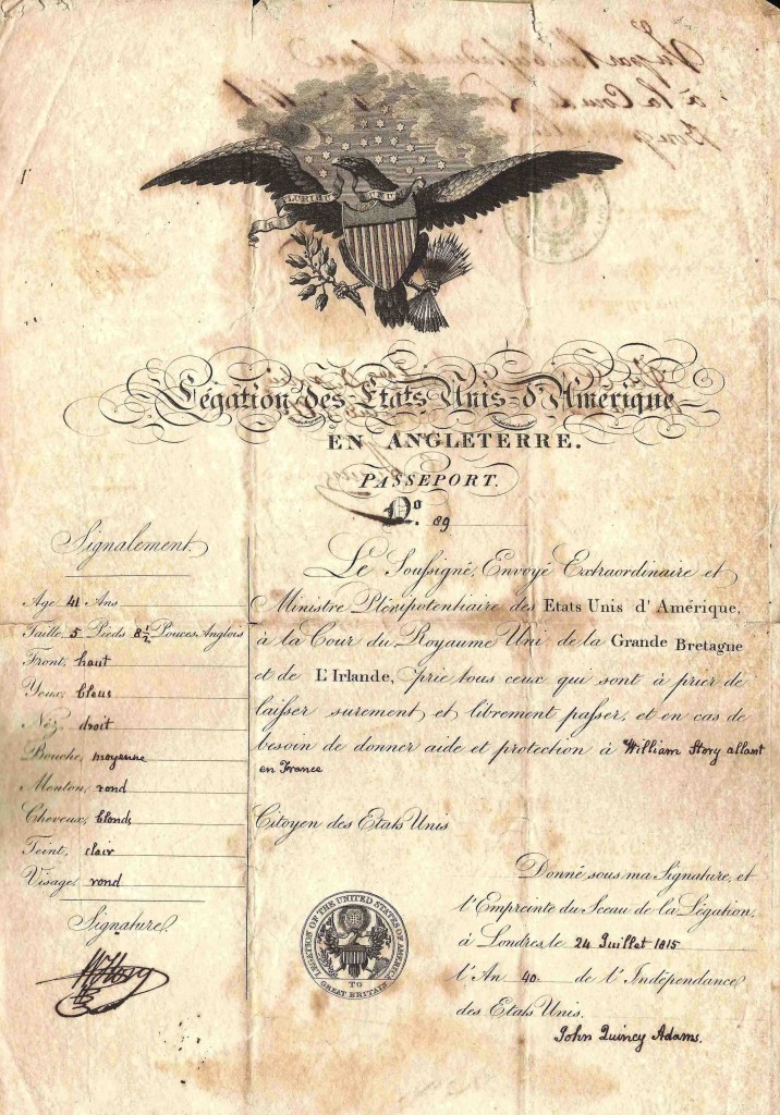The oldest travel document in Kaplan's collection is this American certificate issued in 1815.
