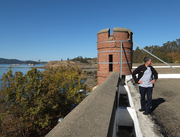 Winehaven advocate Bobby Winston on the roof of Building One.