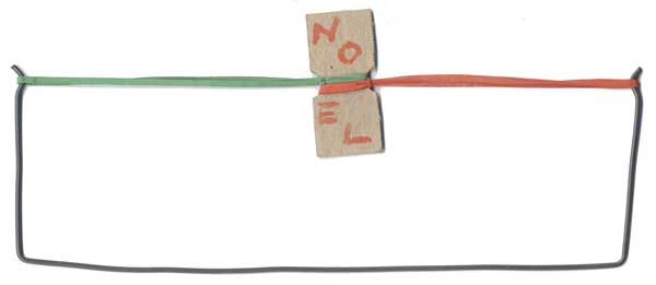 This inventive card made from a paperclip, rubber bands, and cardboard was sent from artist Kay Sage to Eleanor Howland Bunce in 1962. Courtesy the Archives of American Art.