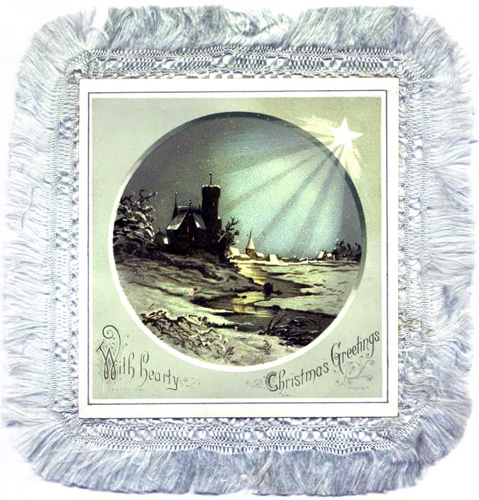 Louis Prang was known for making some of the most elaborate (and expensive) Christmas cards, like this example from the 1880s. Via Paper With A Past.