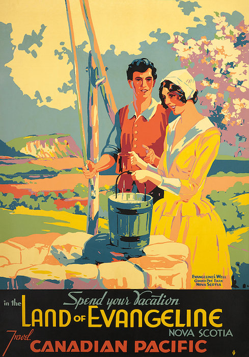 Top: A Peter Ewart poster for rail travel, circa 1955. Above: A Norman Fraser poster promoting tourism in Nova Scotia, 1939.