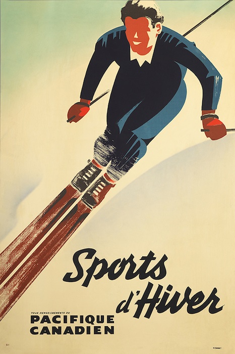 Peter Ewart's first poster for Canadian Pacific, 1940.