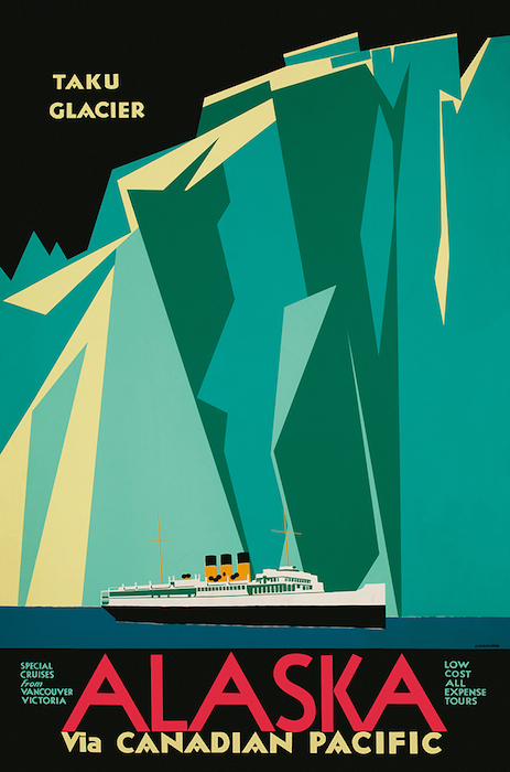 Charles James Greenwood poster promoting cruises to Alaska, 1935.