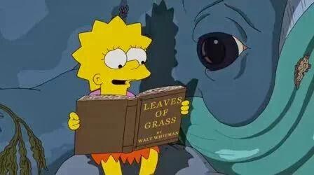In a 2010 episode of "The Simpsons," Lisa Simpson reads from Leaves of Grass to comfort a beached whale. (Courtesy of Ed Centeno)