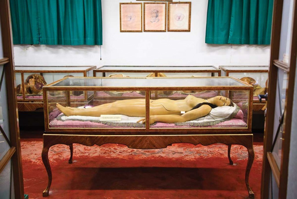 The most iconic dissectible wax Venus, known as the Medici Venus, seen on display at La Specola, in Florence, Italy. Courtesy the Natural History Museum of Florence. Photo © Joanna Ebenstein.