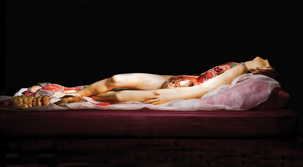 Complete with her pearl necklace, the Venerina or Little Venus is a life-sized dissectible wax model created in Susini's workshop for the Museo di Palazzo Poggi, in Bologna, Italy, 1782. Courtesy the Museo di Palazzo Poggi, Università di Bologna. Photo © Joanna Ebenstein.