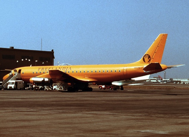 In 1973, Bill Ham, Sophie Houdet, and their daughter, Tara, hitched a free ride from Geneva to Los Angeles aboard a short-lived alternative airline called Freelandia.