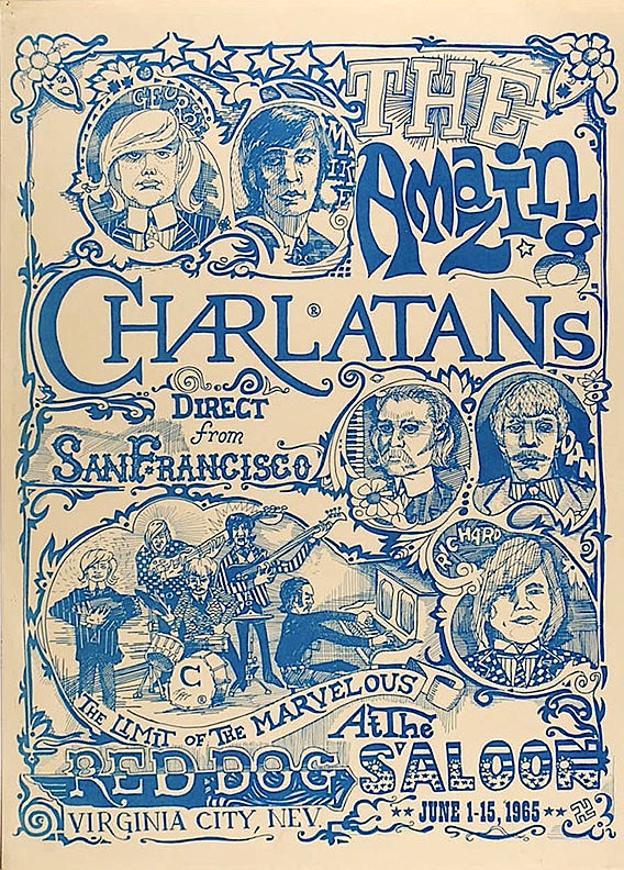 The Charlatans' shows at the Red Dog Saloon in Virginia City, Nevada, during the summer of 1965 are widely considered the first psychedelic rock concerts. Bill Ham and Bob Cohen created a automated light panel that produced colorful effects for these shows.