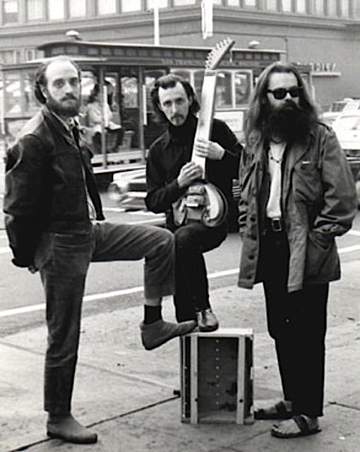 The core musicians in the first incarnation of Light Sound Dimension were Fred Marshall (left) and Jerry Granelli (center), seen in this circa 1968 photograph on California Street with Bill Ham.