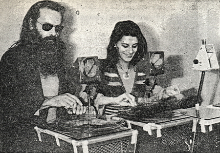 After Bob Fine left Europe, Sophie Houdet assisted Bill Ham during Light Sound Dimension performances.
