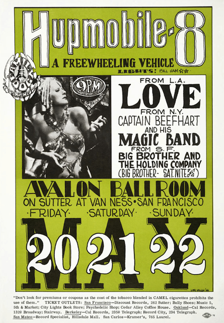 Love and Captain Beefheart (another poster misspelling) were big fans of Ham's light shows when they played the Avalon.