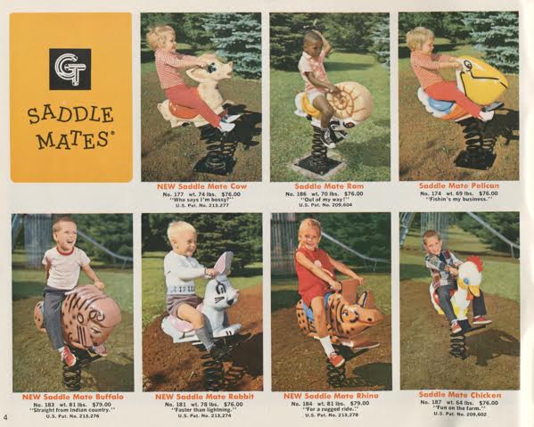 A page from the 1971 GameTime catalog offering rideable Saddle Mates. (Courtesy of Brenda Biondo)