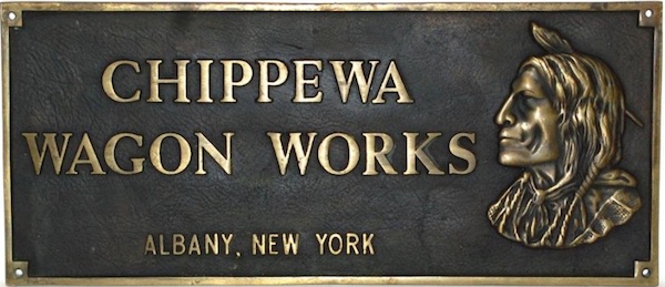 One of Friday's fantasy pieces, a bronze sign advertising the made-up Chippewa Wagon Works was recently offered for $575 on an antiques web site. The ad read, "This substantial, very high quality piece appears to probably be a factory building sign."