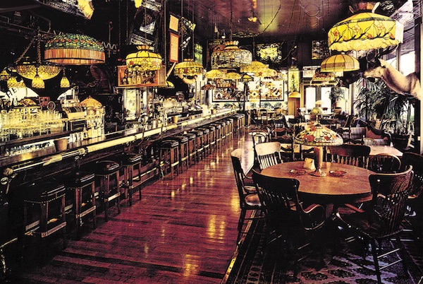 Norman Jay Hobday, a.k.a. Henry Africa, filled his iconic fern bar with stained glass, plants, and taxidermy.. (Via Berkshire Design and Fabrication)