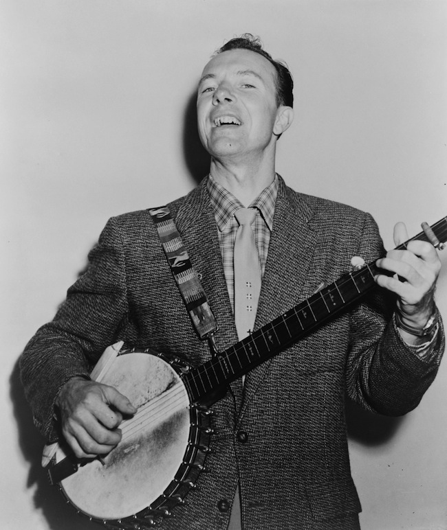In the 1940s and '50s, Pete Seeger's love the banjo helped start a folk-music revival. Via Wikipedia.