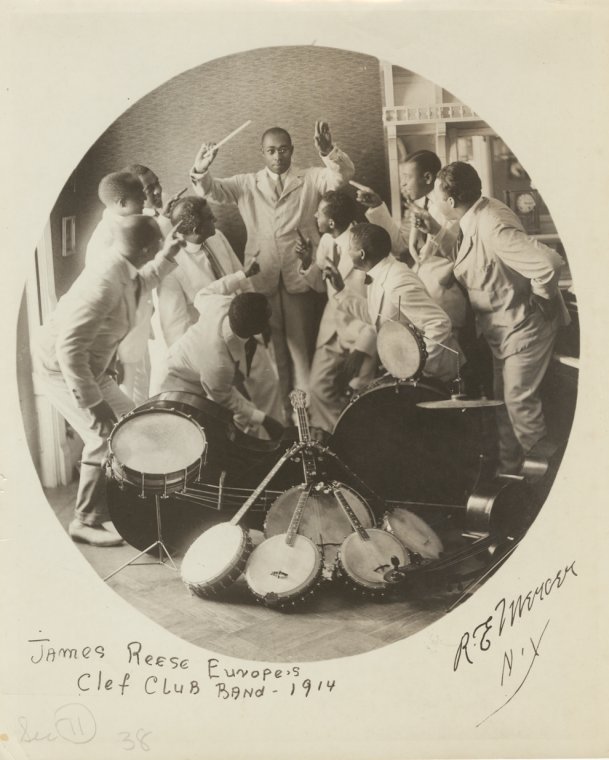 James Reese Europe and the Clef Club Band, 1914.