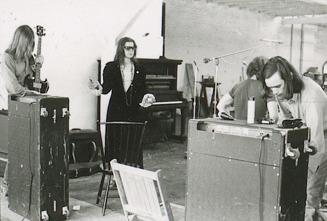 Janis Joplin arriving for a rehearsal at Big Brother's warehouse on Golden Gate and Van Ness avenues in San Francisco.