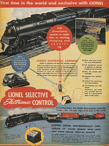 Lionel's first attempt in 1946 at a sophisticated electronic controller was too expensive and too soon.