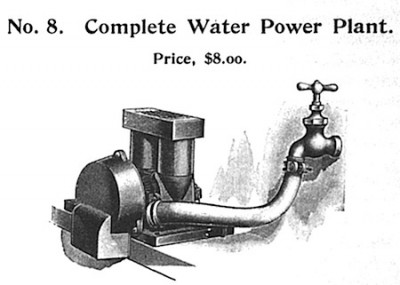 By the early 1900s, Carlisle & Finch was selling a water-powered dynamo that could be hooked up to a kitchen faucet. It was a good deal safer than other electric-power sources, but a nuisance at mealtime.