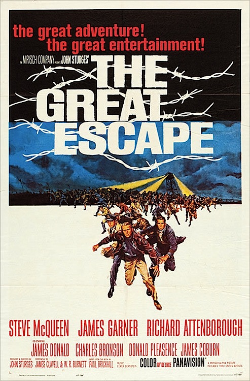 "The Great Escape" was shot in Germany in 1962 and released in 1963. It was McQueen's big breakthrough as a star. Via Heritage Auctions.