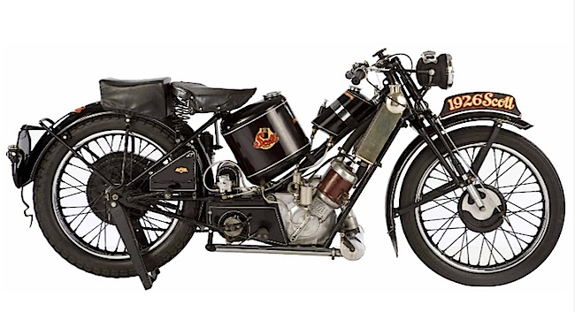 The great car and motorcycle customizer Von Dutch painted the wrong date on this 1929 Scott Super Squirrel. Before his death, McQueen gave the rare bike to Von Dutch as a gift. Via Antiquorum.