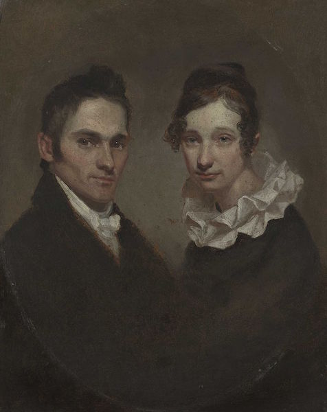 Young Calvinist pastor Hiram Bingham and his wife Sybil Moseley Bingham, seen in a 1819 Samuel Morse portrait, took a dim view of the ancient hula when they arrived in Hawai‘i in 1820. (Via WikiCommons)