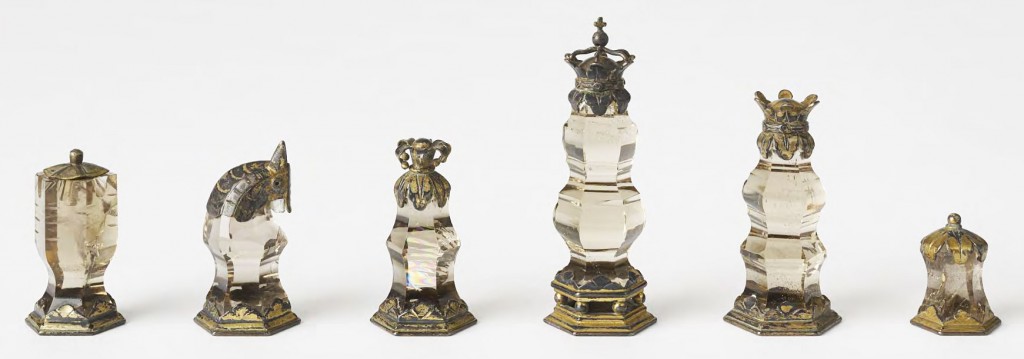 Featuring pieces made from crystal and smoky topaz with silver and gilt details, this early 16th-century set is remarkably similar to one owned by King Louis XVI of France.