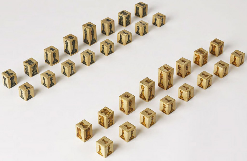 This paper-and-cardboard interpretation of the Staunton pattern was made during the Siege of Leningrad, a 900-day military blockade during World War II. (Click to enlarge)