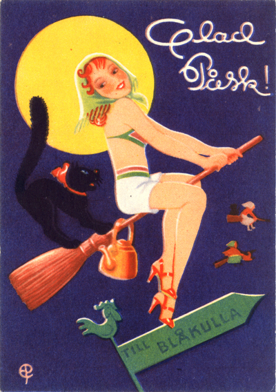 Around the 1950s, Easter Witches became pin-up girls. (Via On Faith)