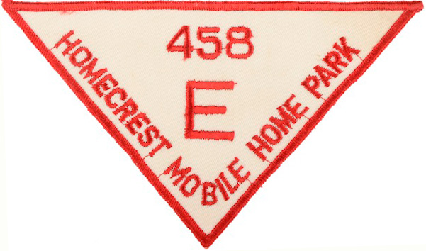 A resident of the Homecrest Mobile Home Park would have worn this patch on his or her jacket around the 1950s-'60s. (From Don't Call Them Trailer Trash, courtesy of Schiffer Publishing)