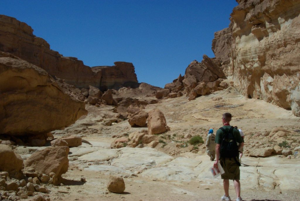In 2001, Alinger wandered the Tunisian canyon known as Sidi Bouhlel where the Jawas capture R2-D2 in "A New Hope." George Lucas shot scenes for his 1981 film "Raiders of the Lost Ark" here as well. (Courtesy of Brandon Alinger)