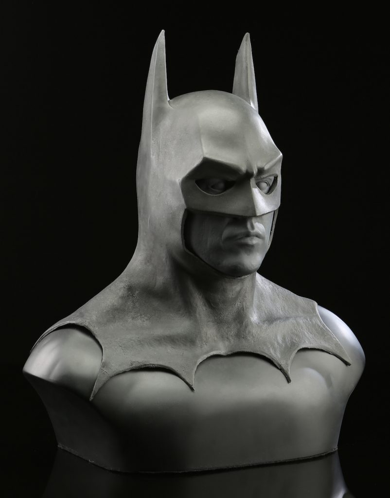 Alinger also owns a "Batman" cowl made for the 1989 Tim Burton film starring Michael Keaton—it was never used. (Courtesy of Brandon Alinger)