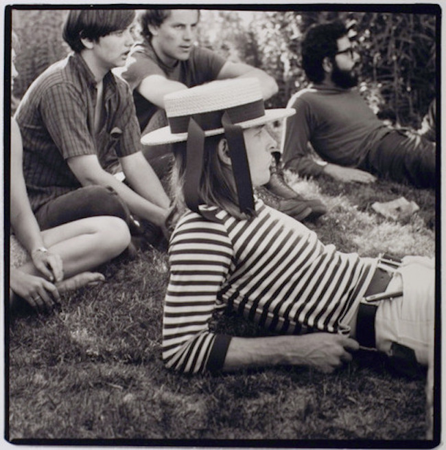 George Hunter (in hat) at Rancho Olompali, late spring, 1966. Photograph by Herb Greene.