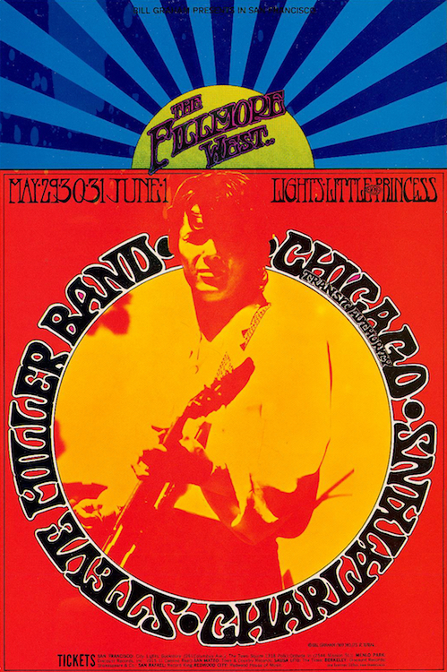 One of the Charlatans' last performances was at the Fillmore West in 1969. Poster by Randy Tuten via ClassicPosters.com.