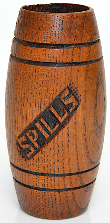 This small (under 4 inches tall) spill vase held splints for transferring a burning flame from, say, a fireplace or stove to a candle.