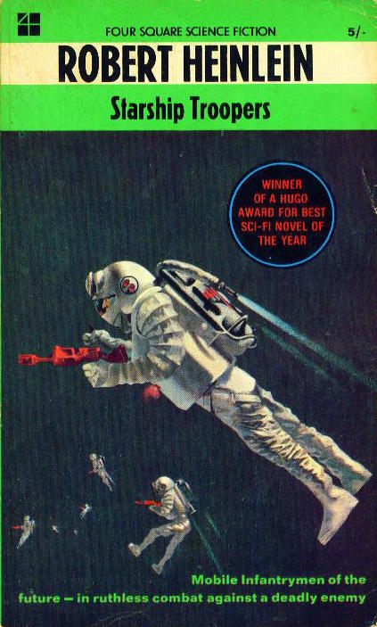 In Robert Heinlein's 1959 novel Starship Troopers, boys take up arms and fight aliens alongside their fathers.