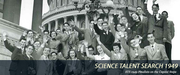 The finalists of the 1949 Westinghouse Science Talent Search pose in front of the U.S. Capitol. (Via Society for Science & the Public)