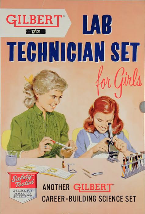 In 1958, A.C. Gilbert's company realized they could make money selling chemistry sets for girls—as long as girls understood their place in the lab. (From Innocent Experiments, courtesy of the Chemical Heritage Foundation)